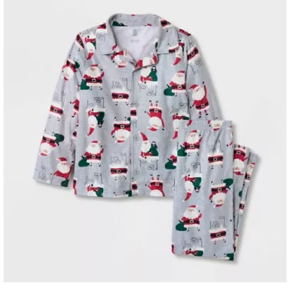 NWT Christmas Boy's Button down Pajamas Set